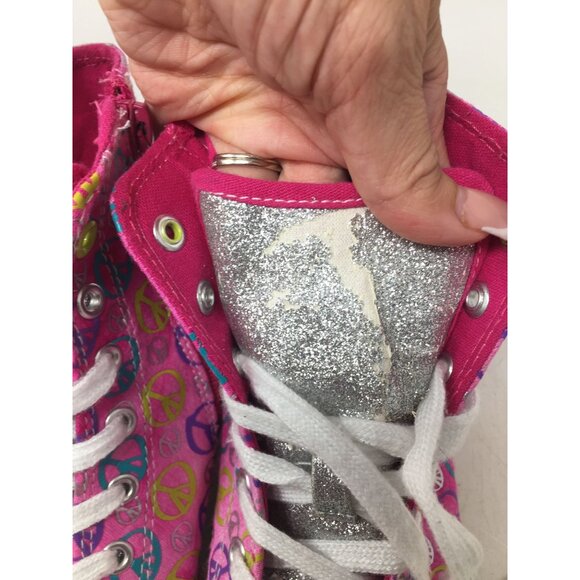 Girl's Circo Pink Peace Sign High-top Shoes (Size 2) - Picture 6 of 11